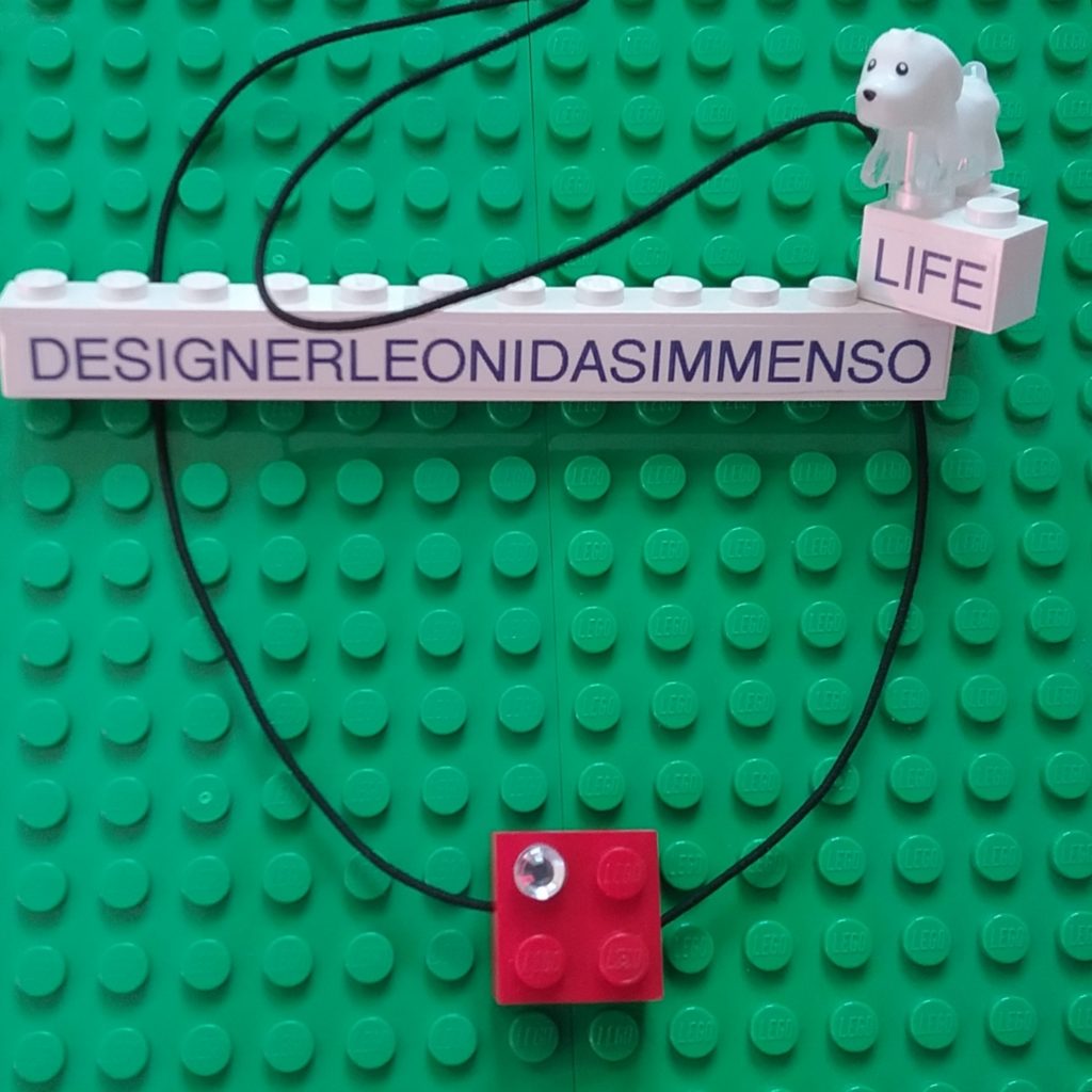 Lego Red glittered necklace