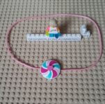 Lego pink rainbow necklace
